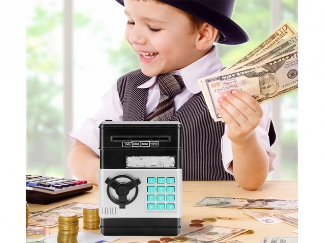 Elektronska šparovnica trezor s pristopno kodo črna
