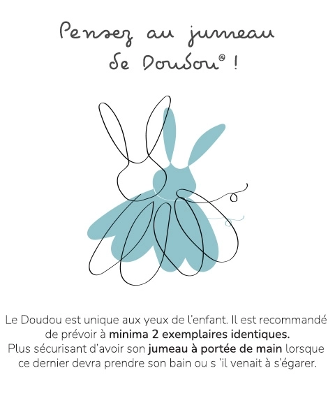 Doudou darilni komplet roza - zajček s kvadratno odejo