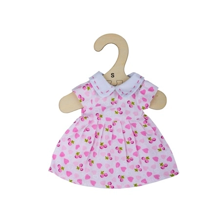 Roza oblek s srčki za punčko 28 cm