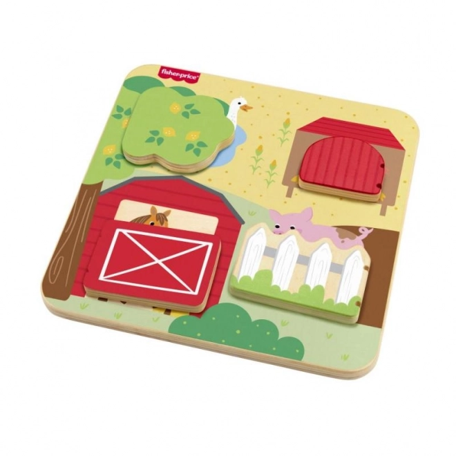 Fisher-Price Lesena igra skrivalnice z živalmi