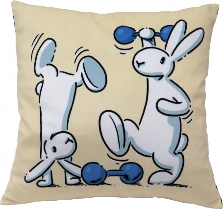 Otroški vzglavnik BOB IN BOBEK 30 × 30 cm – motiv uteži
