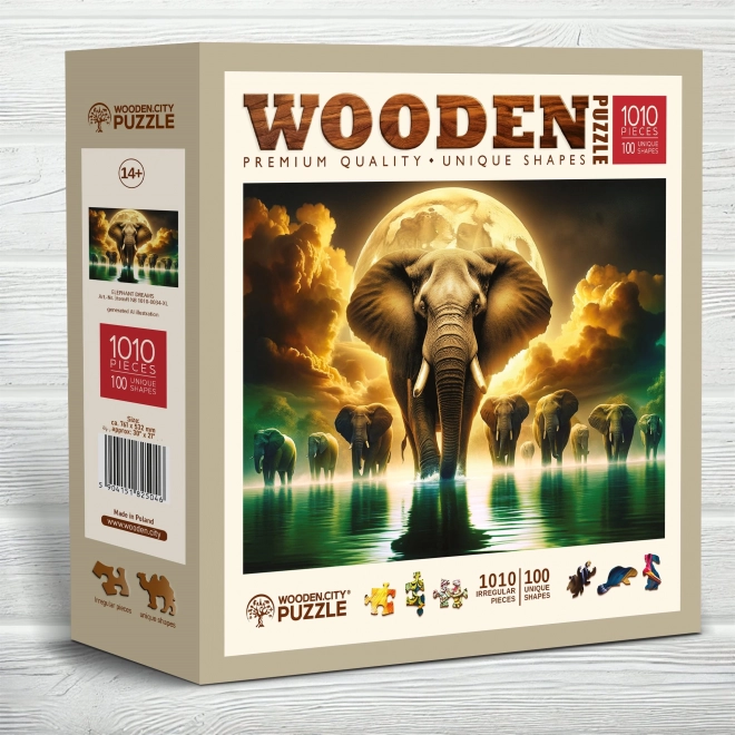 WOODEN CITY Lesena sestavljanka Slonji Snovi 1010 kosov