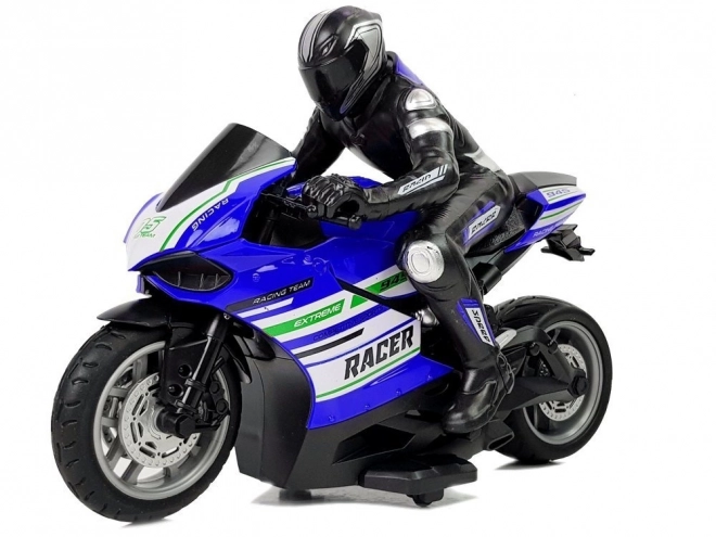 Športni dirkalni motocikel na daljinsko upravljanje 2.4G Domet 35m Modra