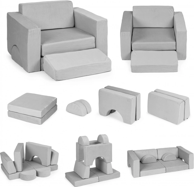 Modularni otroški stol 8v1 ECOTOYS – Siva