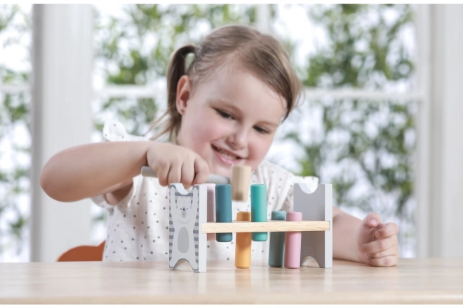 VIGA PolarB Lesena klopica s kladivcem – Montessori igrača