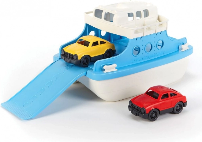 Igrača trajekt z avtomobilčki GREEN TOYS modro-bela