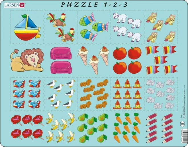 Larsen puzzle slikovno štetje za otroke 10 kosov