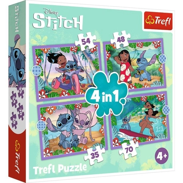 Sestavljanka Lilo & Šiv 4v1 Nori dan Trefl