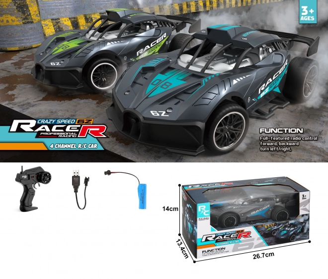 RC avto na daljinsko upravljanje, črn, 23 cm