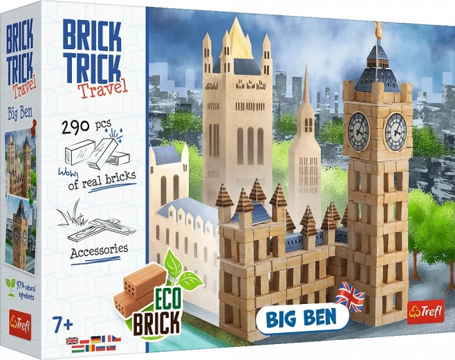 Gradbeni set iz pravih opek TREFL Brick Trick Travel – Big Ben, 290 delov