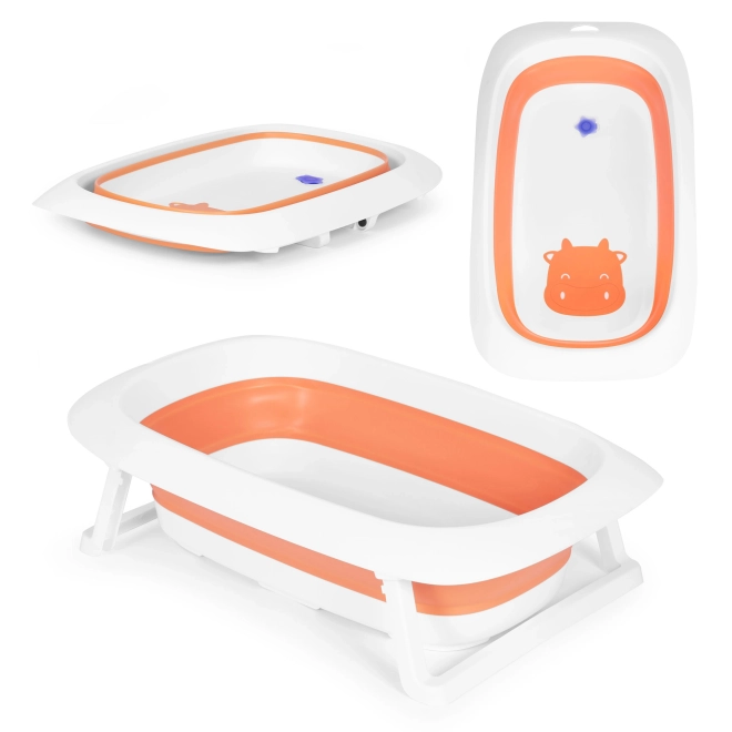 Otroška kad - zložljiva kad z odtokom 81 cm - ECOTOYS – oranžna
