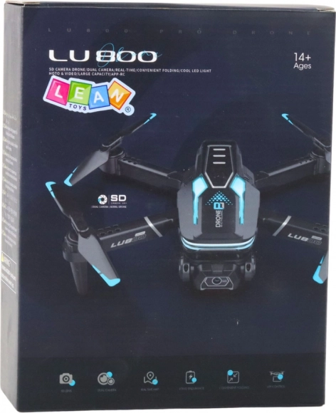 Dron s kamero LU800 LED luči modra