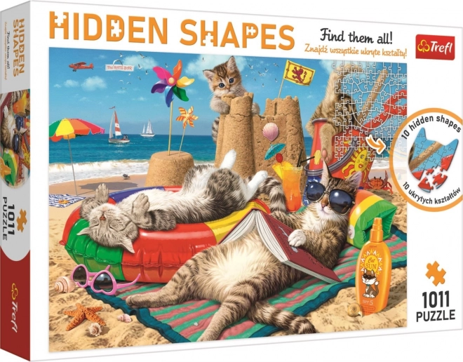 TREFL Puzzle Skriti liki: Mačje počitnice 1011 kosov