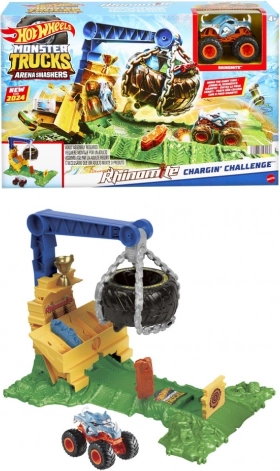 Hot Wheels Monster Trucks Arena Smashers Rhinomite – izziv z rušilno pnevmatiko