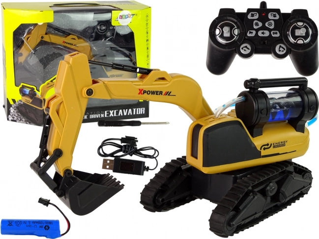 Velik rumen RC gosenični bager
