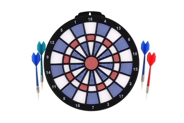 Tarča z puščicami 4 kosi plast premer 28cm v škatli 39x31x3cm