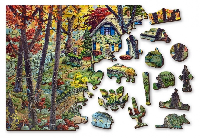 Lesena sestavljanka Koča v gozdu od WOODEN CITY