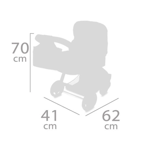 DeCuevas 80586 Zložljiv voziček za punčke 3 v 1 s torbo FUNNY 2023 - 70 cm