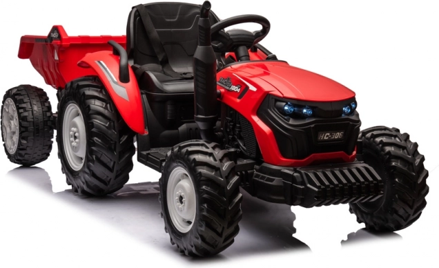 Akumulatorski traktor HC-306 rdeč s prikolico 24V