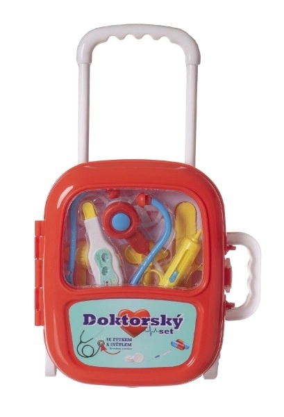 Doktorski set s stetoskopom v kovčku na kolesih