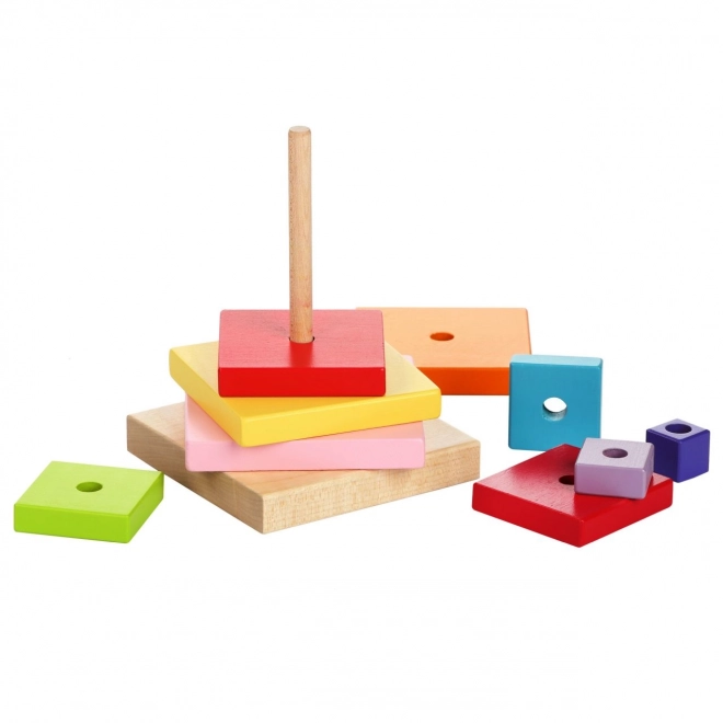CUBIKA 13357 Barvna piramida - lesena sestavljanka 9 delov
