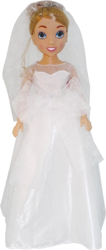 Punčka nevesta 80 cm v elegantni poročni obleki