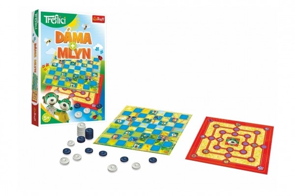 Dama in Mlin z Družino Treflik družabna igra