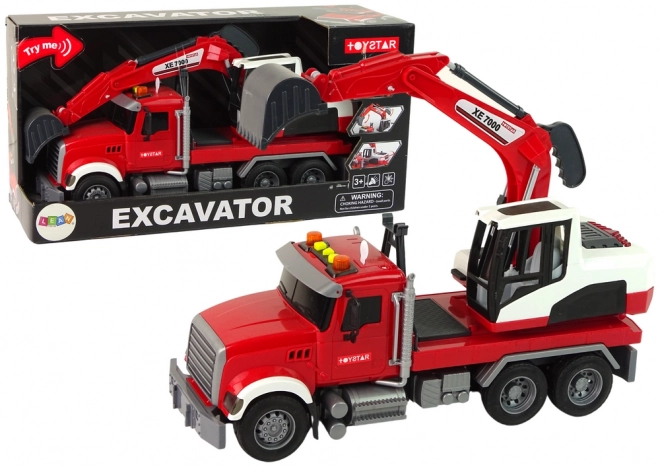 Tovornjak z bagrom traktor bager zvokovne luči