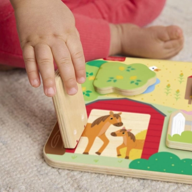 Fisher-Price Lesena igra skrivalnice z živalmi