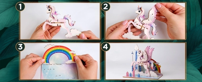 3D lesene sestavljanke Samorog