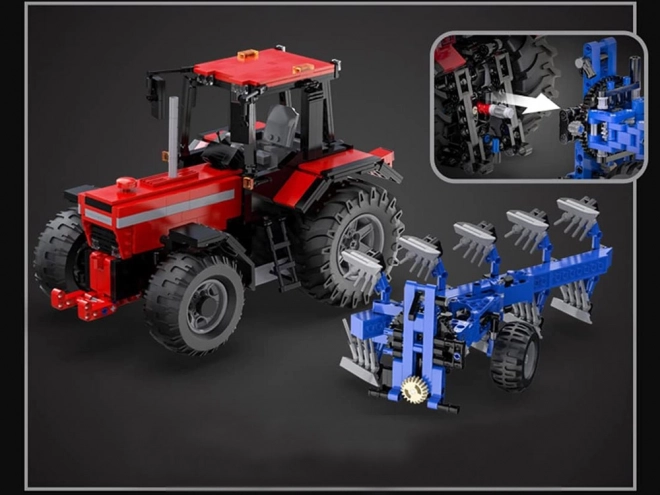 Velik komplet blokov 1675-ele 1:17 Traktor + plug na daljinsko upravljanje ZA5251