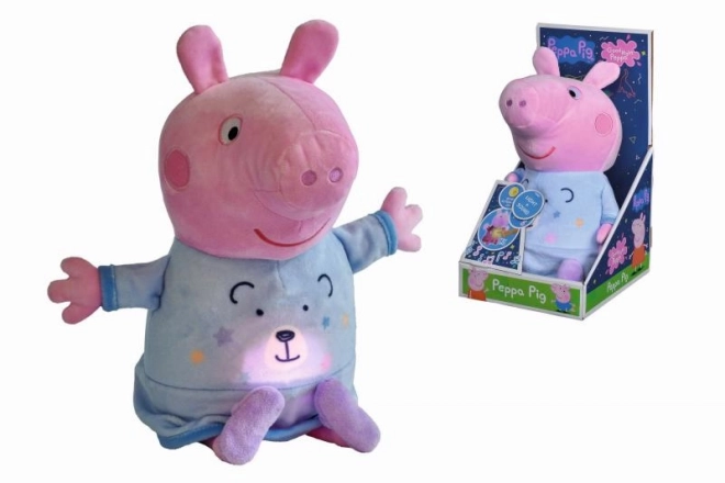 Peppa Pig 2v1 plišasta uspavanka z glasbo + svetloba, modra, 25 cm
