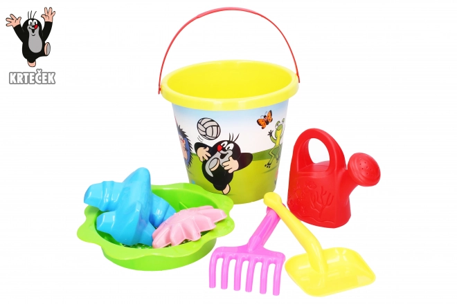 Komplet za pesek Krtek, velik 3,5 L, rumen
