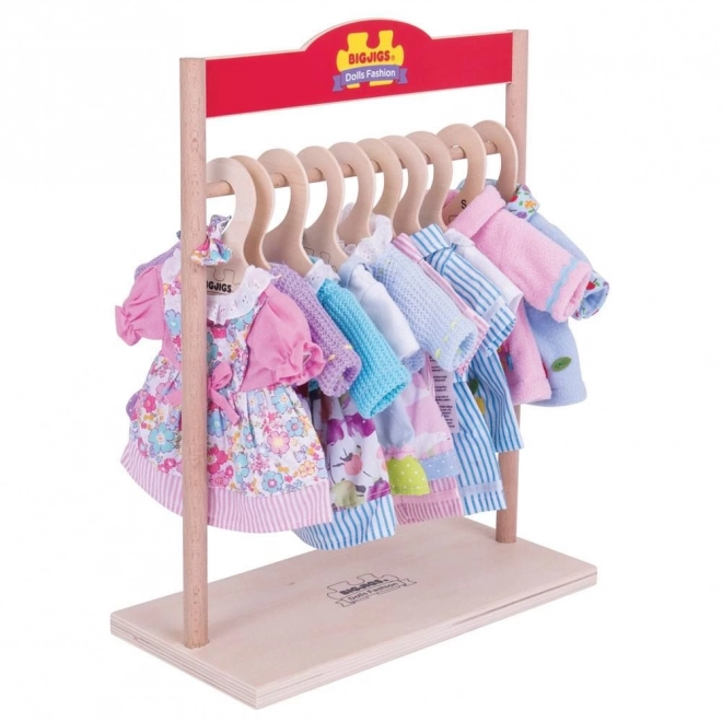 Bigjigs Toys Obešalnik za oblačila za punčke