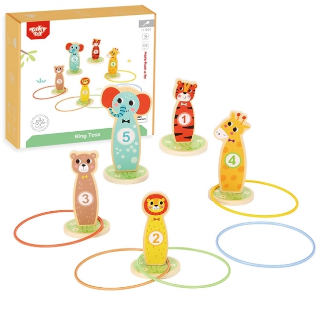 Lesena spretnostna igra Tooky Toy - met na cilj živali