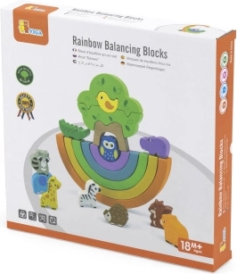 lesena ravnotežna mavrica s figuricami – kreativni montessori set Viga