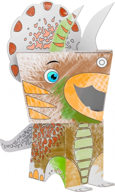 Papirnat 3D sestavljanka za barvanje – mačka – Triceratops