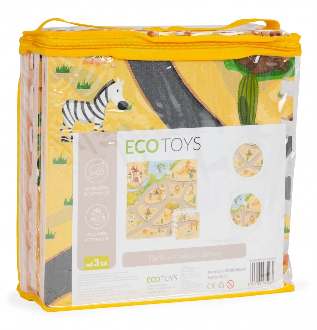 ECOTOYS Pena sestavljanka Safari z robom