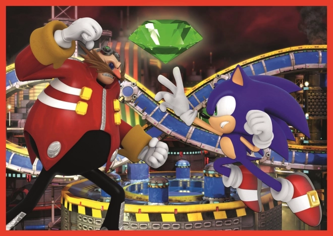 Sestavljanka 4v1 Sonic/Sonic The Hedgehog 28,5x20,5cm v škatli 28x28x6cm