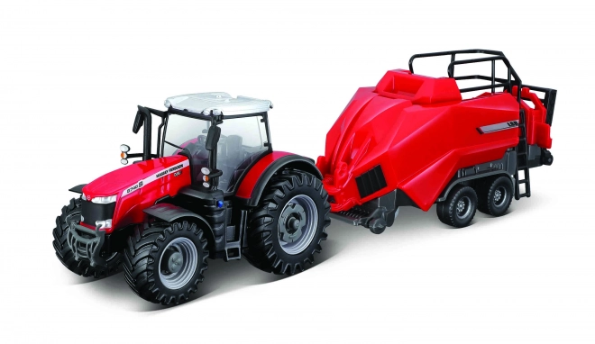 Model traktorja Massey Ferguson 8740S z balirko