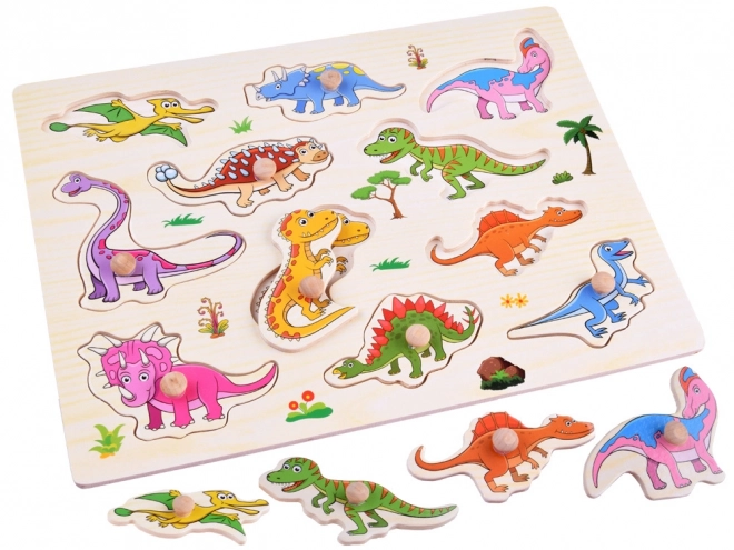 Lesena sestavljanka dinozavri