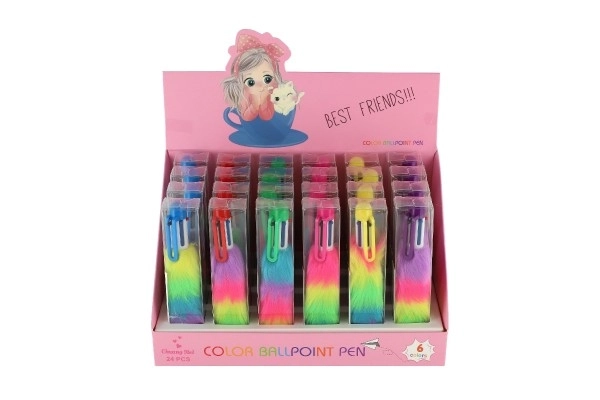 Teddies barvni pisalo iz pliša s cofki