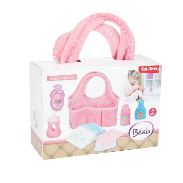 Torba za punčke z dodatki plast v plastični škatlici 17x12x7cm