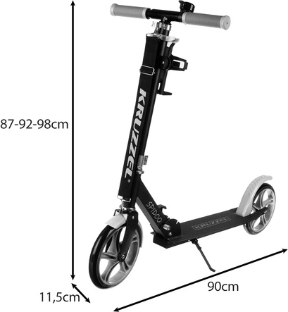 Zložljiv mestni skiro za otroke z velikimi kolesi (200 mm) – siva