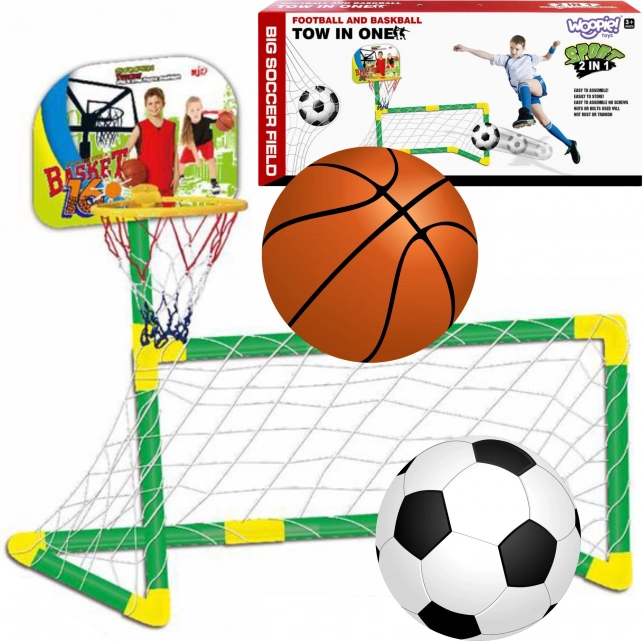 Woopie 2v1 koš in nogometni gol z žogami