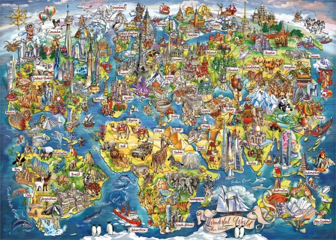 Gibsons Puzzle Čudoviti svet 1000 koščkov