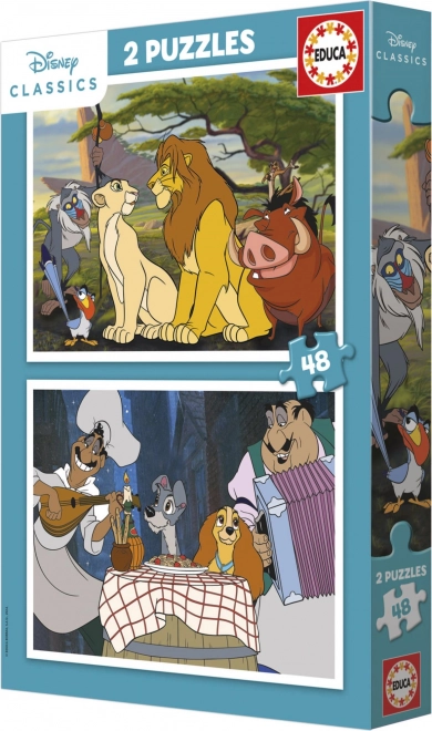 Educa Puzzle Disney Živali 2x48 kosov