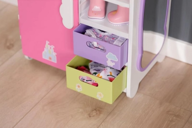 Mavrična garderobna omara za punčke BABY born