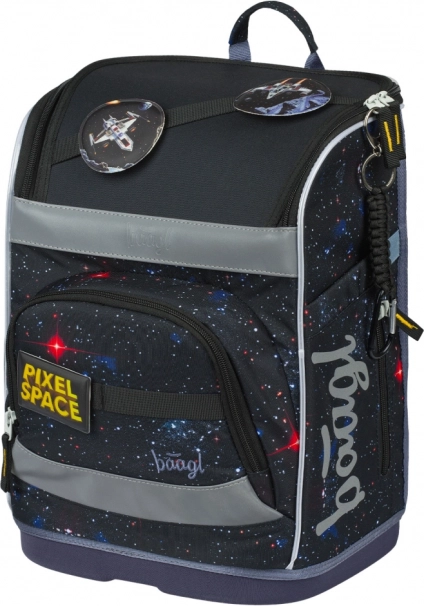 Šolski set BAAGL: Zippy Plus Pixel Space - aktovka, puščica, vrečka