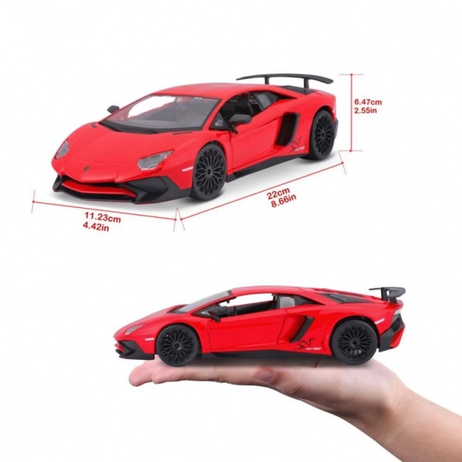 Bburago Lamborghini Aventador SV Coupe 1:24 rdeč